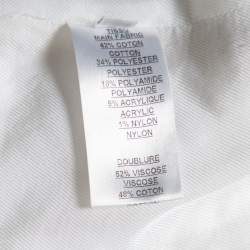 Pre Owned Balmain Off White Tweed Double Breasted Blazer L