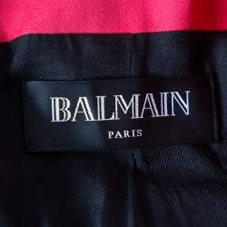 Pre Owned Balmain Pink Wool Double Breasted Blazer M