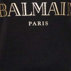Balmain Black Cotton Logo Printed Tank Top M