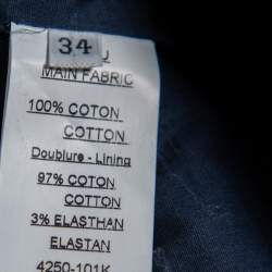 Pre Owned Balmain Blue Quilted Denim Button Detail Asymmetrical Hem Mini Skirt S