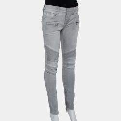 Balmain biker jeans store grey