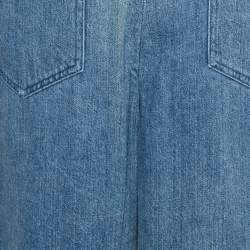 Balmain Blue Denim High Waist Destroyed Jeans M