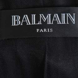 Pre Owned Balmain Grey Wool Double Breasted Blazer M