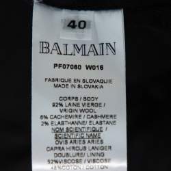 Pre Owned Balmain Grey Wool Double Breasted Blazer M