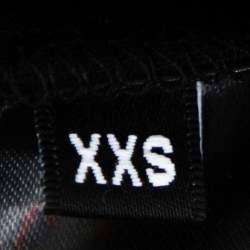 Pre Owned Balmain Black Logo Printed Cotton Crop Top XXS