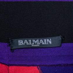 Balmain Colorblock Knit Mini Skirt S