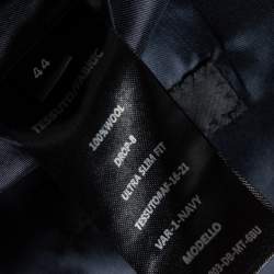 Pre Owned Balmain Navy Blue Textured Wool Double Breasted Blazer L