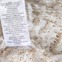 Pre Owned Balmain Ivory Bouclé Button Detail Mini Skirt M 