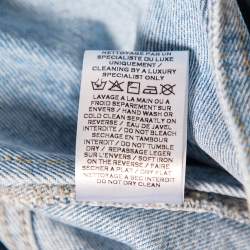 Pre Owned Balmain Blue Light Washed Denim Single Button Blazer M 