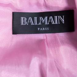 Pre Owned Balmain Rose Layette Wool Double Breasted Blazer S