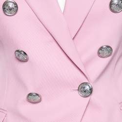 Pre Owned Balmain Rose Layette Wool Double Breasted Blazer S