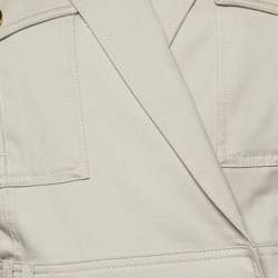 Pre Owned Balmain Beige Stretch Cotton Double Breasted Dress M