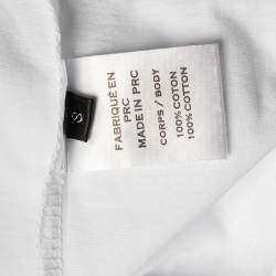 Balmain White Medallion Print Cotton Button Detail Sleeveless T-Shirt S