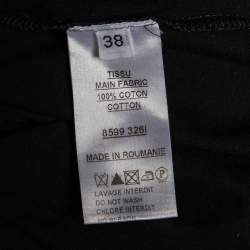 Pre Owned Balmain Black Logo Print Cotton Button Detail Sleeveless T-Shirt M