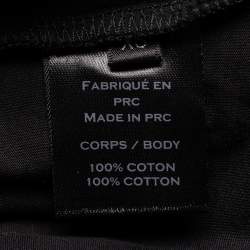 Pre Owned Balmain Black Logo Print Cotton Button Detail Long Sleeve T-Shirt XS