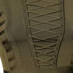 Pre Owned Balmain Olive Green Knit Cinched Waist Detailed Lace Up Mini Dress S