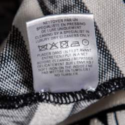 Pre Owned Balmain Monochrome Logo Knit Embossed Button Detail Bodycon Mini Dress M