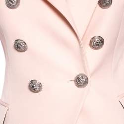 Pre Owned Balmain Light Pink Wool Double Breasted Blazer S