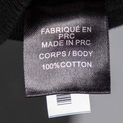 Pre Owned Balmain Black Cotton Logo Printed Crew Neck Sweatshirt S