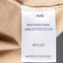 Pre Owned Balmain Beige Logo Printed Cotton Racerback Tank Top S