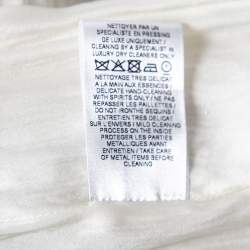 Pre Owned Balmain White Sequin & Pearl Embellished Long Sleeve Dress M