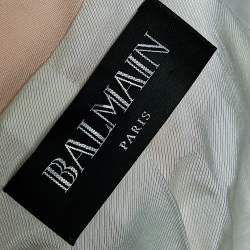 Pre Owned Balmain Salmon Pink Wool Double Breasted Blazer M