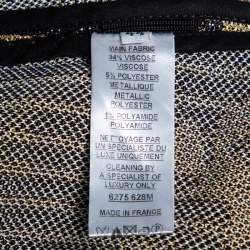 Pre Owned Balmain Black-Gold Jacquard Knit Cardigan L