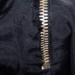 Pre Owned Balmain Black Velvet & Satin Trim Cold Shoulder Blazer Style Dress S