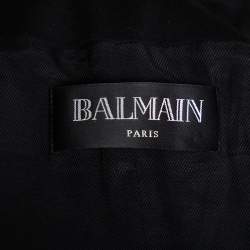 Pre Owned Balmain Black Wool Double Breasted Blazer S