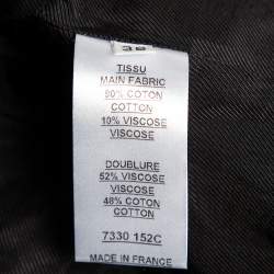 Pre Owned Balmain Olive Green Tweed Collared Button Front Cropped Jacket S