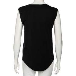 Pre Owned Balmain Black Cotton Logo Printed Tank Top M