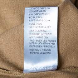Pre Owned Balmain Tan Cotton & Cashmere Long Sleeve T-Shirt S