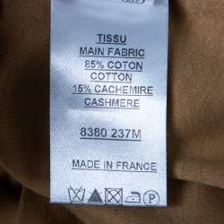 Pre Owned Balmain Tan Cotton & Cashmere Long Sleeve T-Shirt S