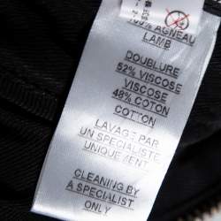 Pre Owned Balmain Black Leather Bow Detail Mini Skirt S