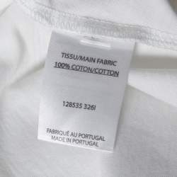 Pre Owned Balmain White Logo Printed Cotton Sleeveless Top S