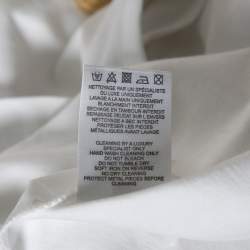 Pre Owned Balmain White Logo Printed Cotton Sleeveless Top S