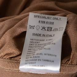 Pre Owned Balmain Beige Stretch Knit Lace-up Detail Ruched Pencil Skirt S