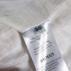 Pre Owned Balmain Gold Cotton Double Breasted Blazer S