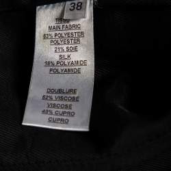 Pre Owned Balmain Black & Gold Scale Patterned Lurex Silk Mini Skirt M