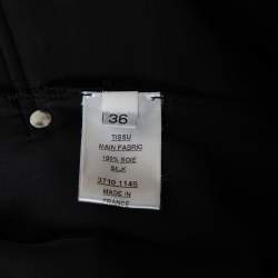 Pre Owned Balmain Black Silk Sleeveless Pleated Mini Dress S