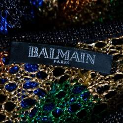 Pre Owned Balmain Multicolor Lurex Crochet Poncho (One Size)