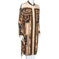 Balmain Multicolored Printed Crepe Button Front Shirt Dress M