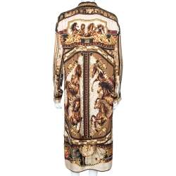 Balmain Multicolored Printed Crepe Button Front Shirt Dress M