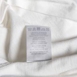 Pre Owned Balmain White Logo Printed Cotton Sleeveless Top M