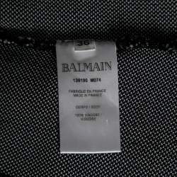 Pre Owned Balmain Black Knit Logo Printed Sleeveless Bodysuit S