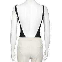 Pre Owned Balmain Black Knit Logo Printed Sleeveless Bodysuit S