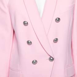 Pre Owned Balmain Pink Crepe Double Breasted Blazer XL