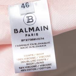 Pre Owned Balmain Pink Crepe Double Breasted Blazer XL