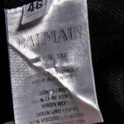 Pre Owned Balmain Navy Blue Wool Double Breasted Blazer XL