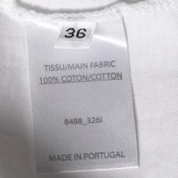 Pre Owned Balmain White Cotton Logo Printed Short Sleeve T-Shirt S